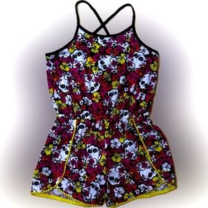 Monster High Romper, spaghetti strap crisscross back Mattel licensed Girls Sz 10